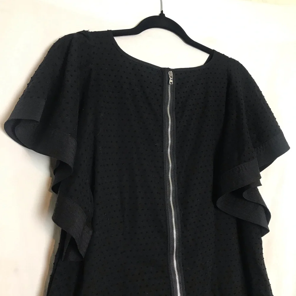 J. Crew Swiss Dot Flutter Sleeve Shift Dress Women Size 12 Boho Coquette Preppy